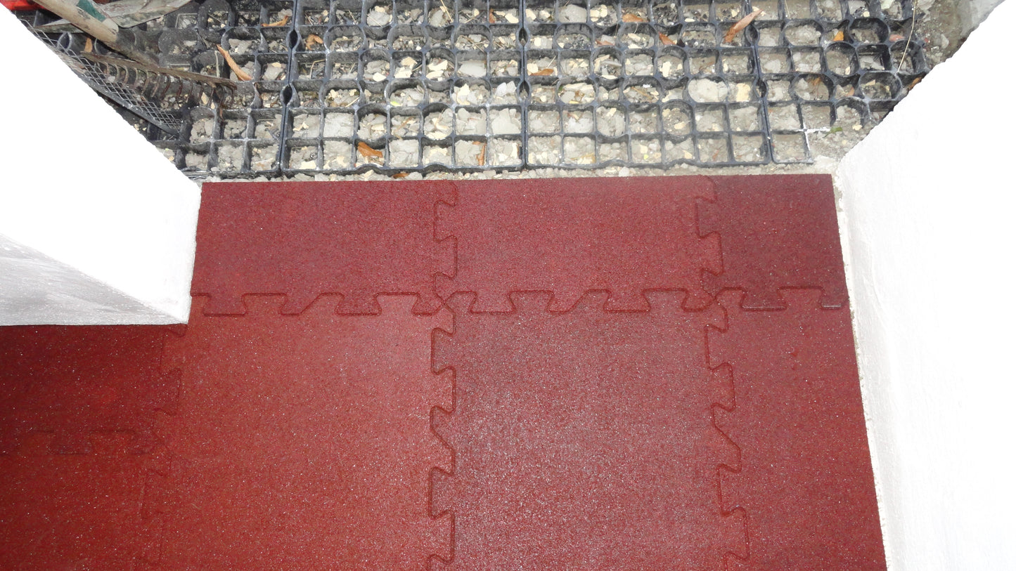 Ridcon Seite für Quadrat Stallmatte in rotbraun 2,5cm Höhe