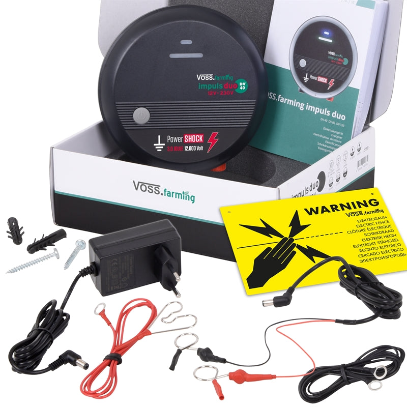Weidezaungerät Impuls duo DV40 - 12V-230V Weidezaungerät, leistungsstark, für lange Zäune
