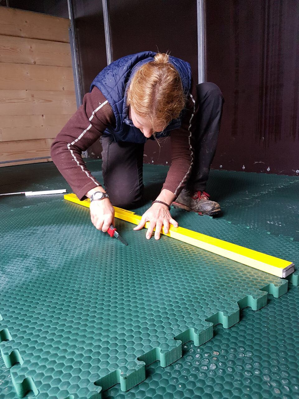 Ridcon EVA-Stallmatte grün, mit Rundumverzahnung - 120x80x2,5 cm