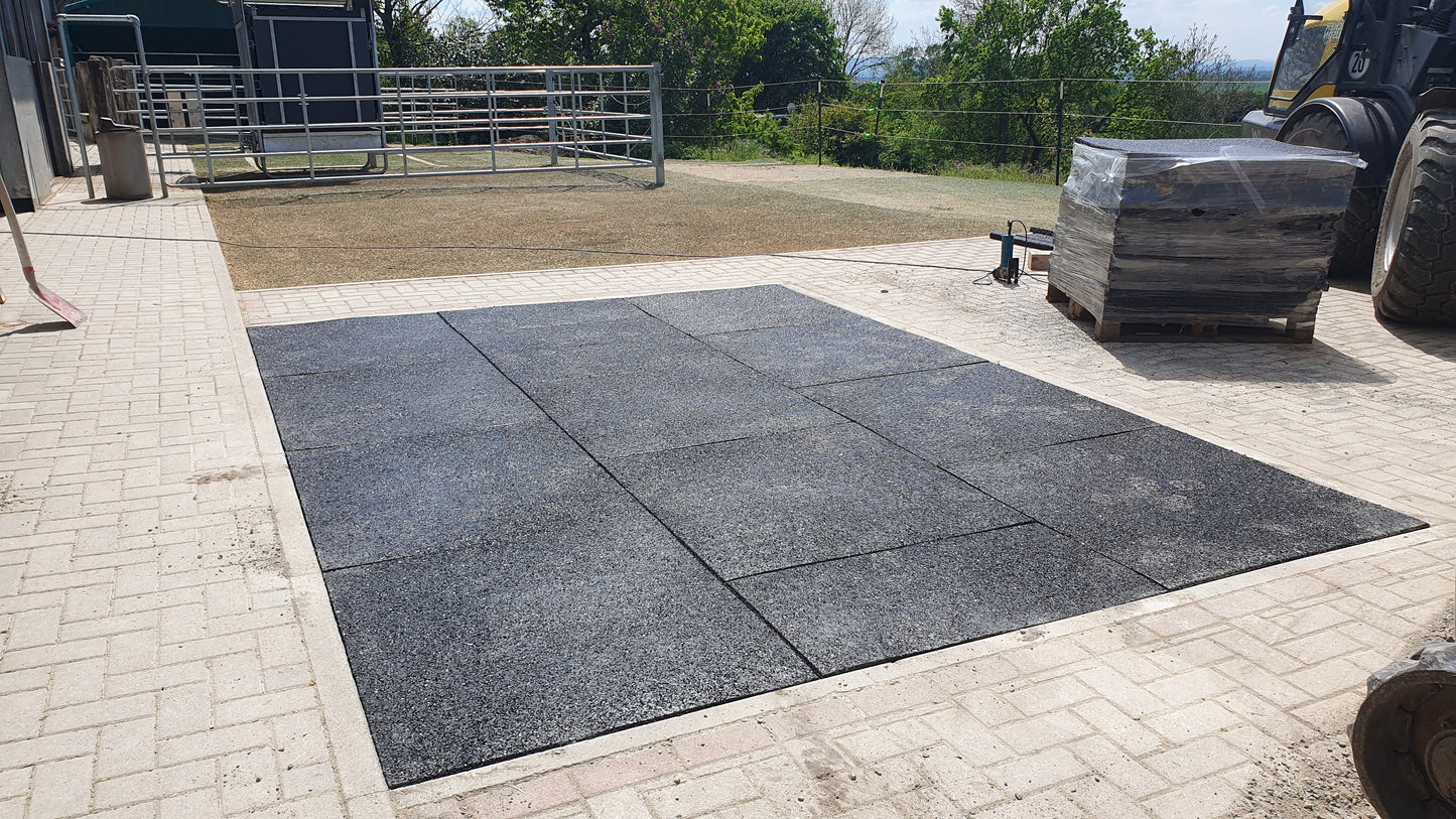 Ridcon Tough Mat, Gummigranulat Stallmatte, schwarz, 100x100x3cm